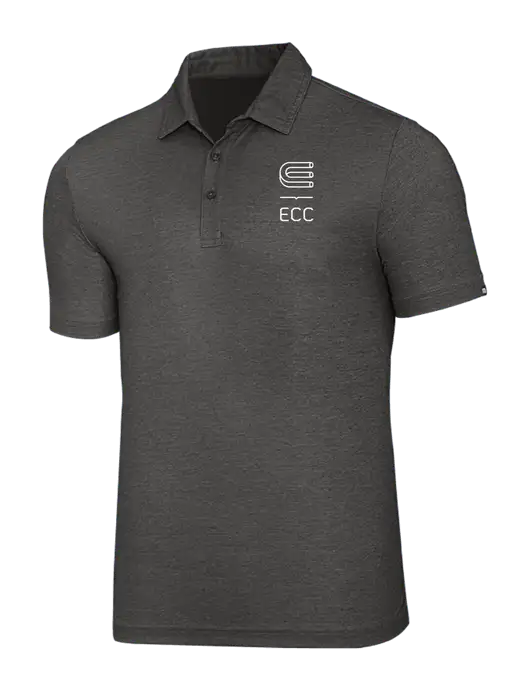 TravisMathew Black Heather Oceanside Polo w/ECC Logo