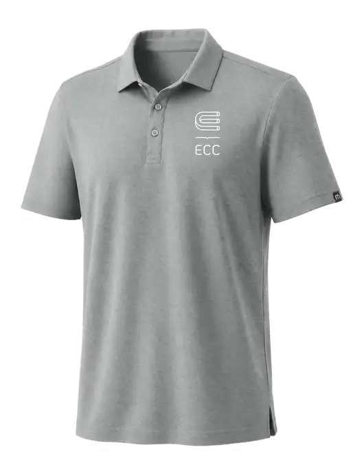 TravisMathew Medium Grey Heather Coto Performance Polo w/ECC Logo