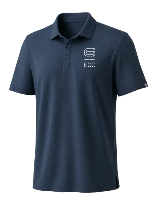 TravisMathew Navy Coto Performance Polo w/ECC Logo