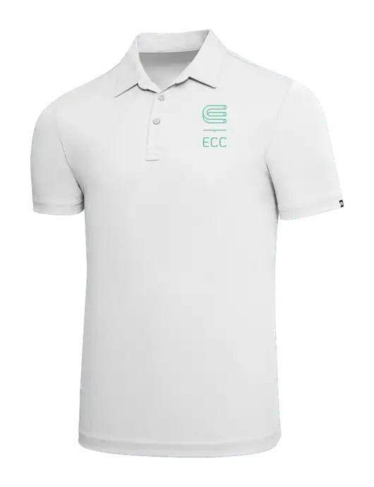 TravisMathew White Solid Oceanside Polo w/ECC Logo
