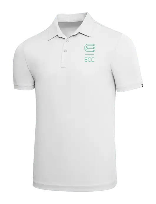 TravisMathew White Solid Oceanside Polo w/ECC Logo