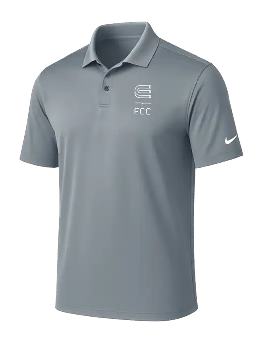 NIKE Medium Grey Victory Solid Polo w/ECC Logo