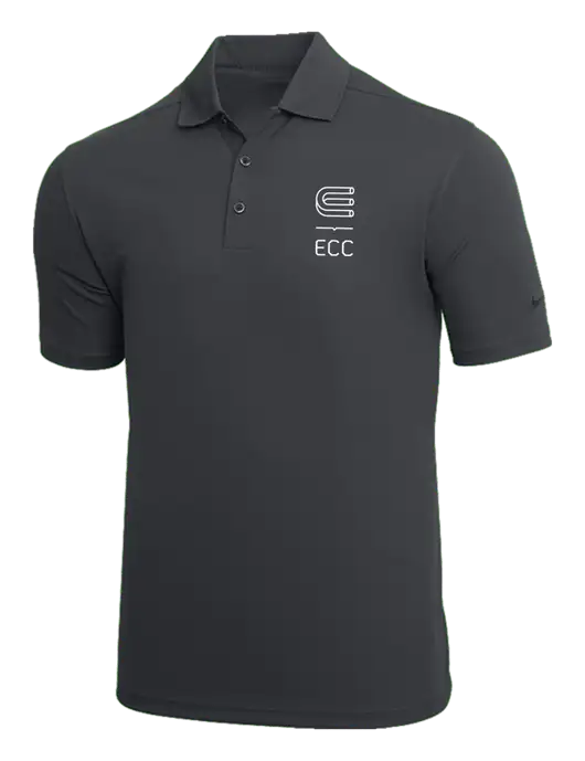 NIKE Dark Grey Dri-Fit Micro Pique Polo w/ECC Logo