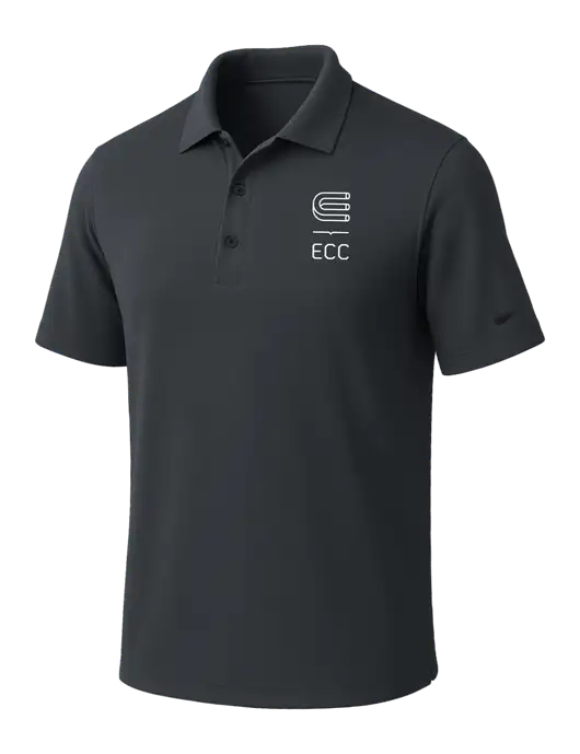 NIKE Dark Grey Dri-Fit Micro Pique Polo w/ECC Logo