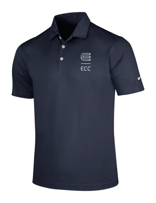 NIKE Dark Navy Dri-Fit Vertical Mesh Polo w/ECC Logo