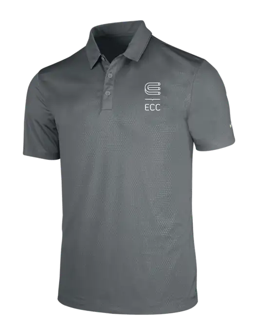 NIKE Medium Grey Dri-Fit Embossed Tri-Blade Polo w/ECC Logo