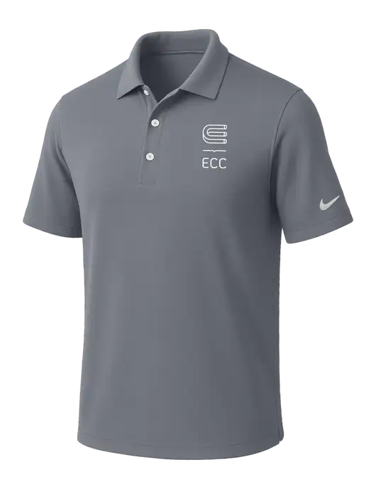 NIKE Medium Grey Dri-Fit Micro Pique Polo w/ECC Logo