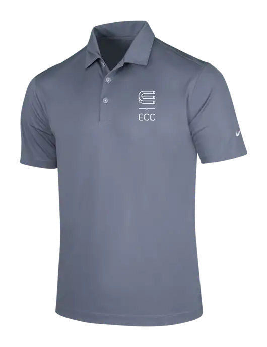 NIKE Medium Grey Dri-Fit Vertical Mesh Polo w/ECC Logo