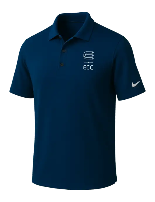 NIKE Navy Dri-Fit Micro Pique Polo w/ECC Logo