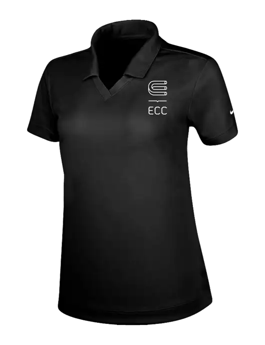 NIKE Black Womens Dri-Fit Micro Pique Polo w/ECC Logo