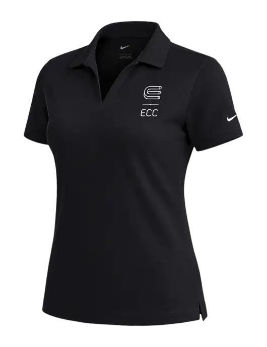 NIKE Black Womens Dri-Fit Micro Pique Polo w/ECC Logo