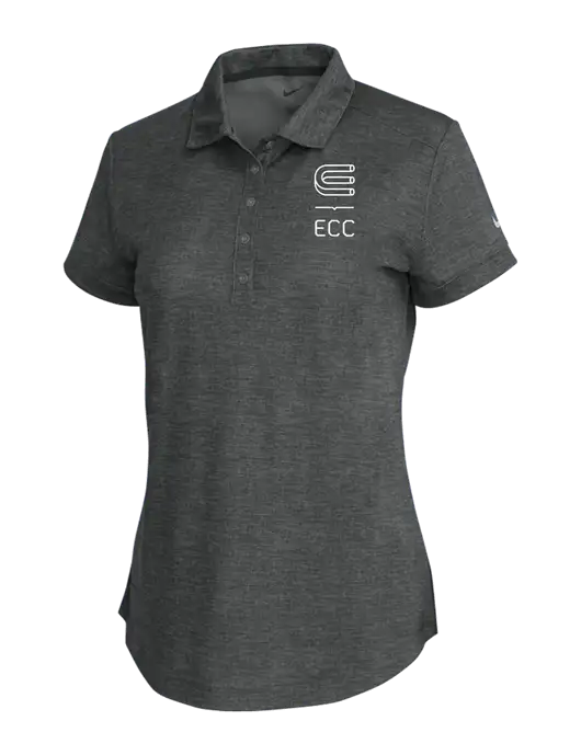 NIKE Charcoal Womens Dri-Fit Crosshatch Polo w/ECC Logo