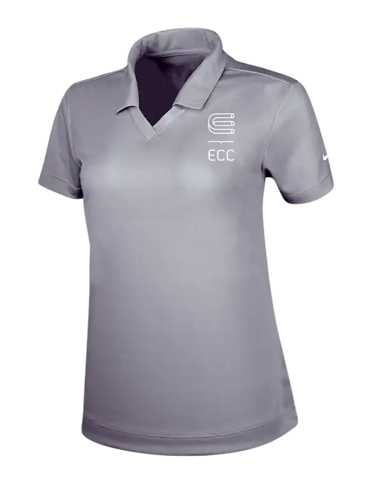 NIKE Medium Grey Womens Dri-Fit Micro Pique Polo w/ECC Logo