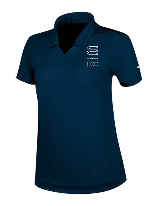 NIKE Navy Womens Dri-Fit Micro Pique Polo w/ECC Logo