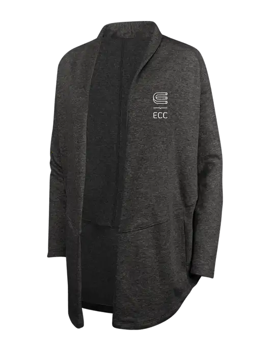 Charcoal Heather/ Medium Heather Grey Womens Interlock Cardigan w/ECC Logo