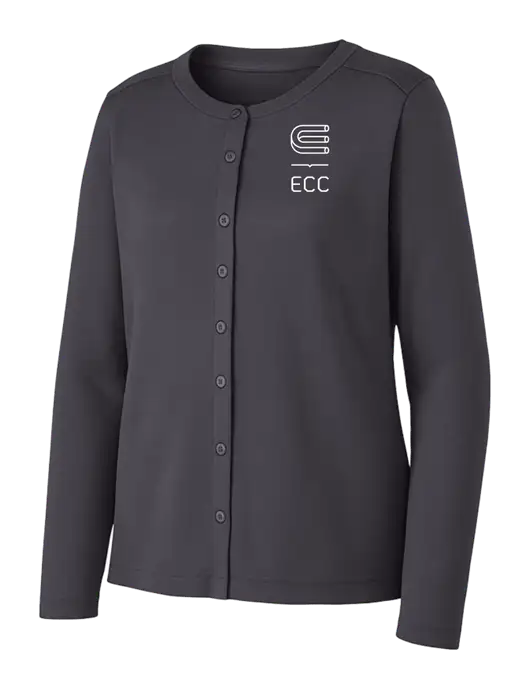 Grey Smoke Womens Concept Stretch Button-Front Cardigan Sweater w/ECC Logo