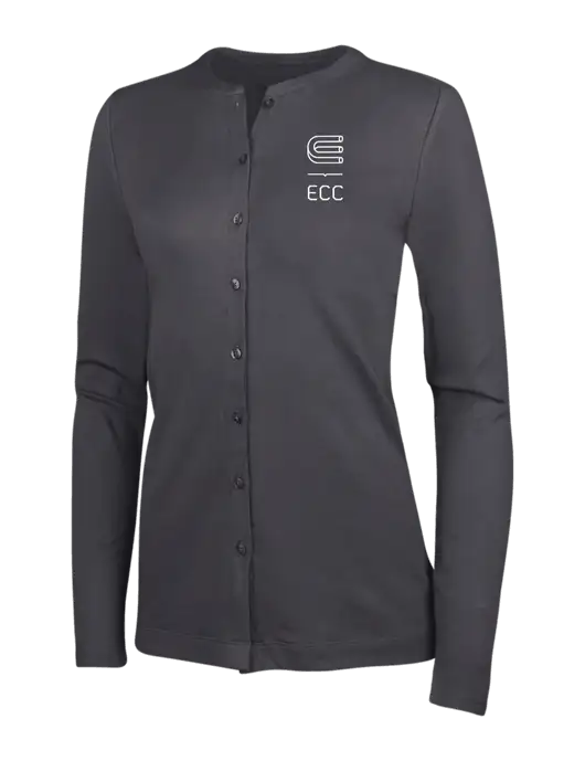 Grey Smoke Womens Concept Stretch Button-Front Cardigan Sweater w/ECC Logo