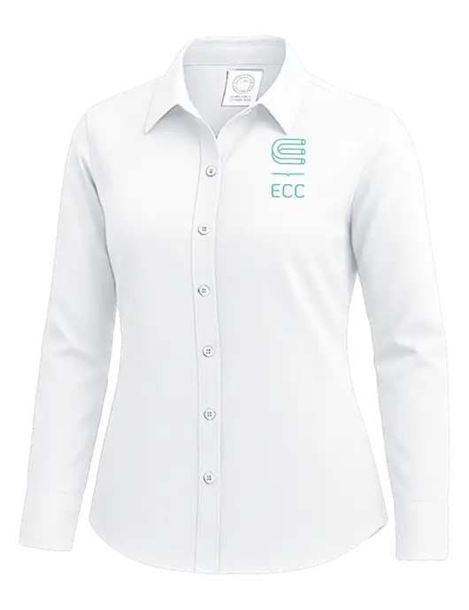 Brooks Brothers Womens White Wrinkle-Free Stretch Nailhead Shirt w/ECC Logo