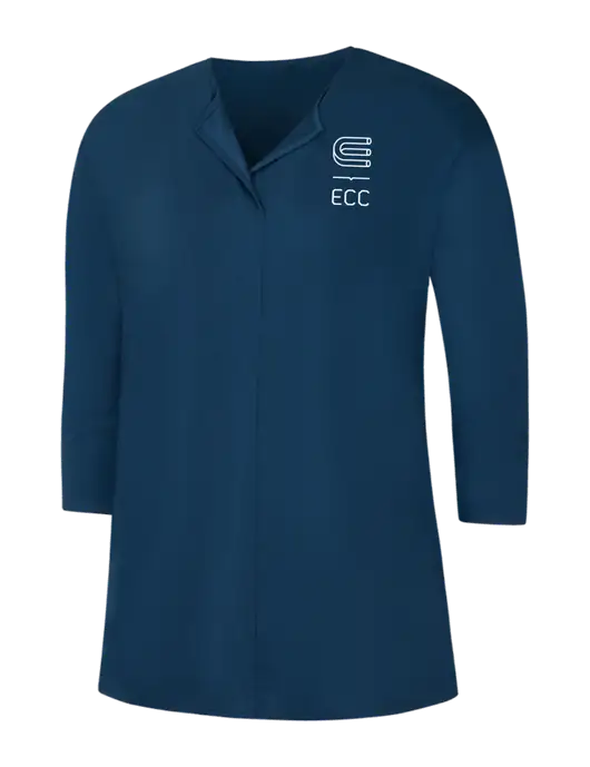 Dark Slate Blue Womens Concept 3/4 Sleeve Soft Split Neck Top w/ECC Logo