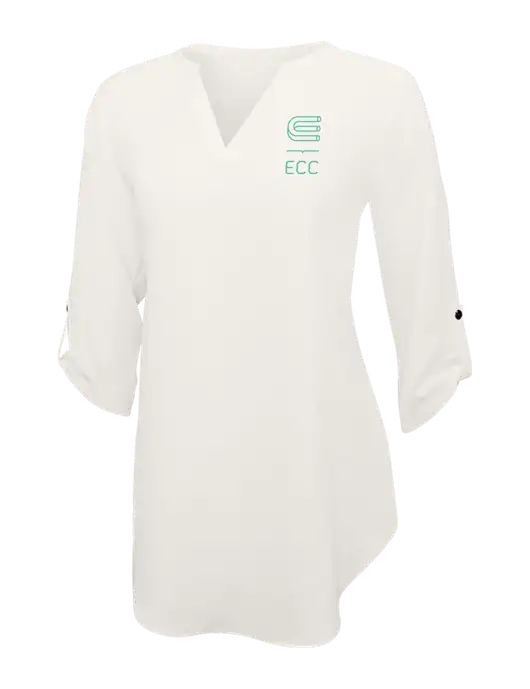 Ivory Womens 3/4 Sleeve Tunic Blouse w/ECC Logo