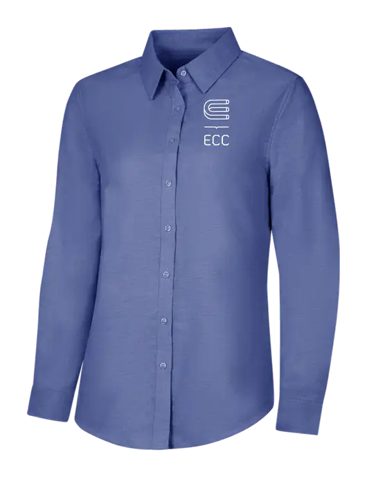 Navy Womens SuperPro Oxford Shirt w/ECC Logo