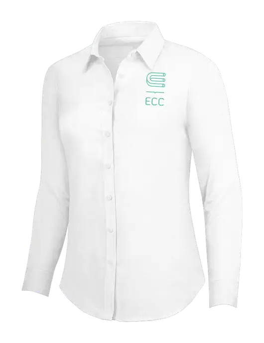 White Womens SuperPro Oxford Shirt w/ECC Logo