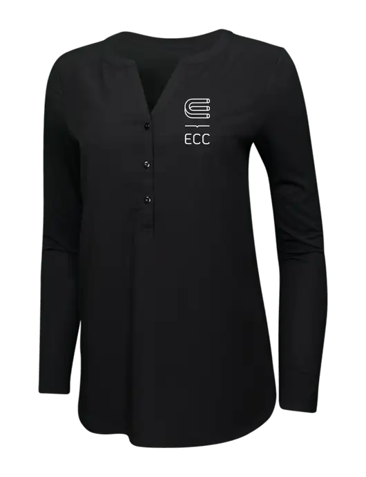 Womens Black Concept Henley Tunic w/ECC Logo