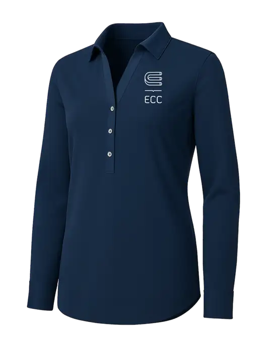 Womens Navy City Stretch Shirt w/ECC Logo
