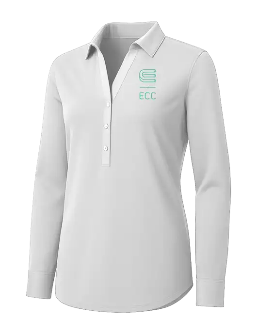 Womens White City Stretch Shirt w/ECC Logo