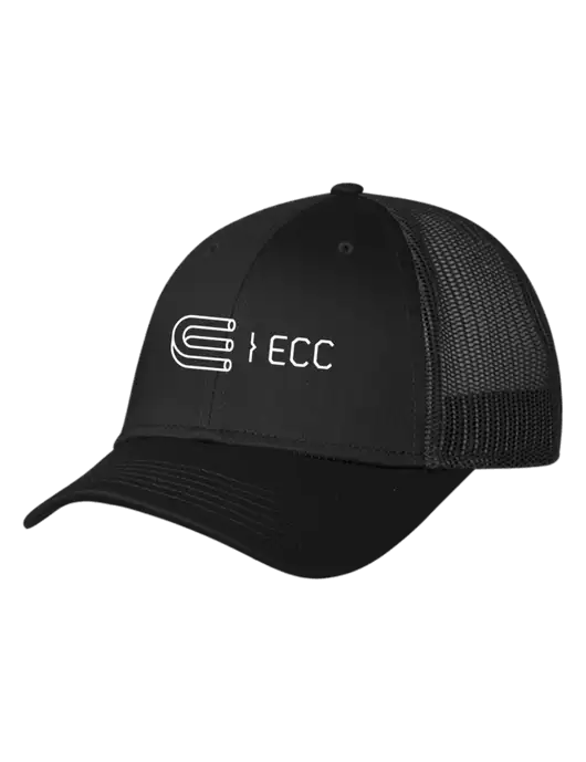 Black Mesh Trucker Cap Snap Back w/ECC Logo