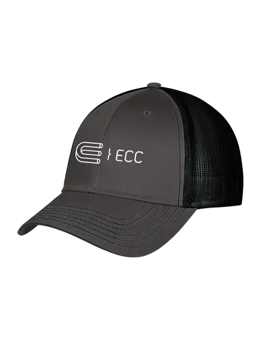 Charcoal & Black Mesh Trucker Cap Snap Back w/ECC Logo