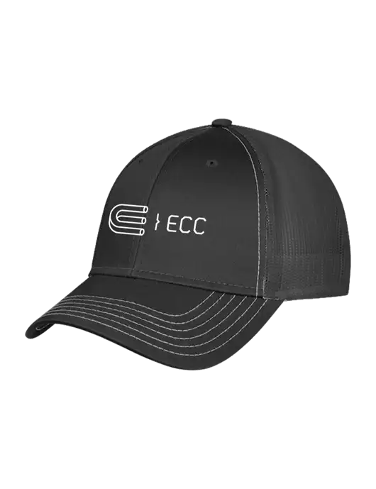 Charcoal Grey Mesh Trucker Cap Snap Back w/ECC Logo