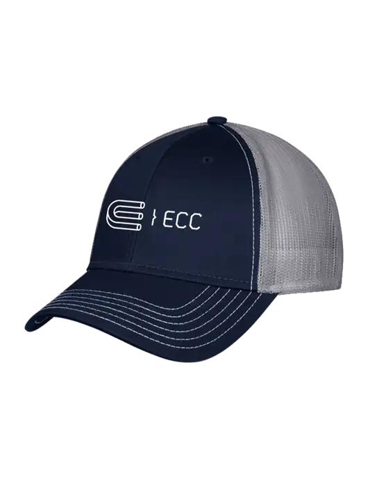 Navy & Grey Mesh Trucker Cap Snap Back w/ECC Logo