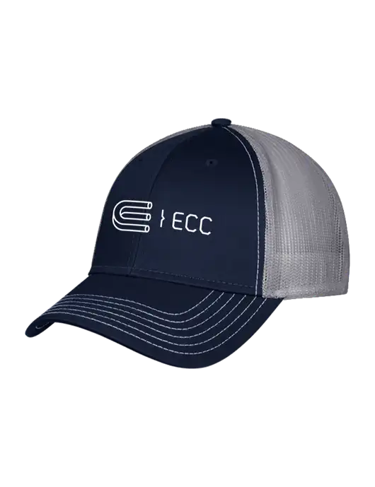 Navy/Grey Mesh Trucker Cap Snap Back w/ECC Logo