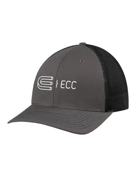 Richardson Adjustable Snapback Original 112 Trucker Cap Dark Grey w/Black Mesh w/ECC Logo