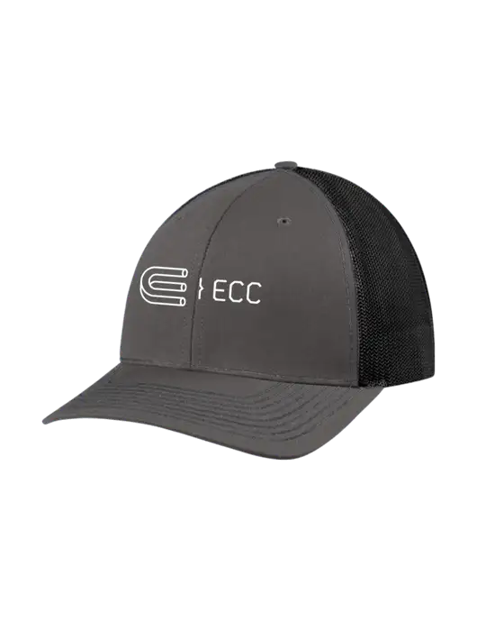 Richardson Adjustable Snapback Original 112 Trucker Cap Dark Grey w/Black Mesh w/ECC Logo