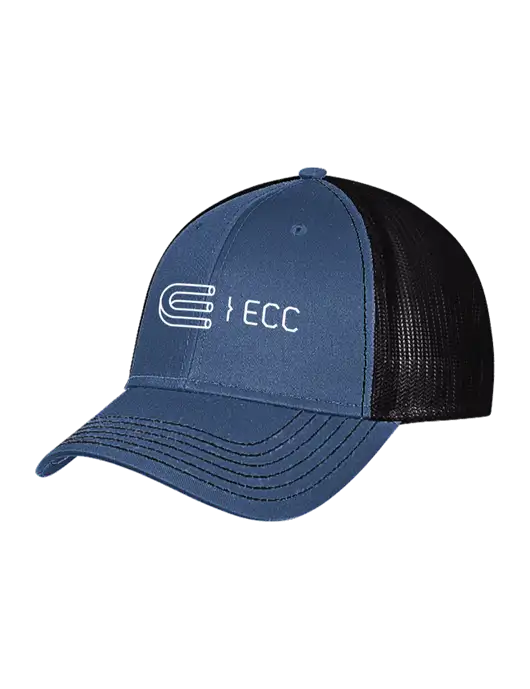 Dark Royal/Black Mesh Trucker Cap Snap Back w/ECC Logo