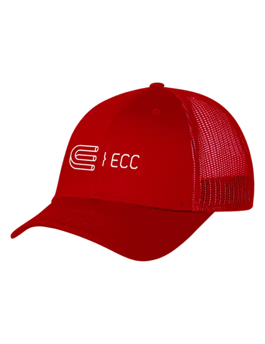 Red Mesh Trucker Cap Snap Back w/ECC Logo