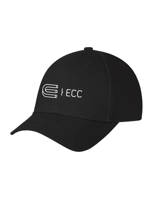 Black Structured Cap Hook & Loop w/ECC Logo