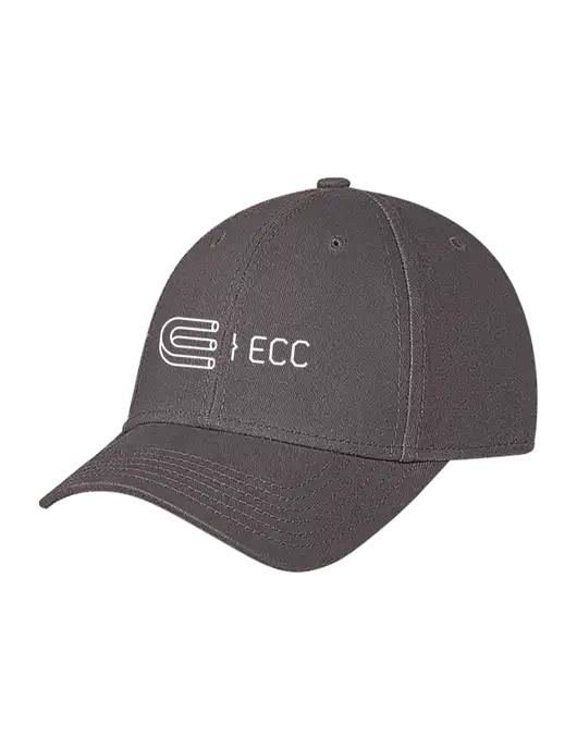 Medium Dark Grey Structured Soft Snap Closure Hook & Loop Cap w/ECC Logo