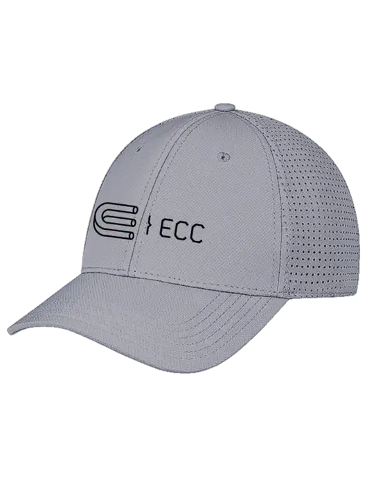 Grey Performance Stretchable Cap Hook & Loop w/ECC Logo