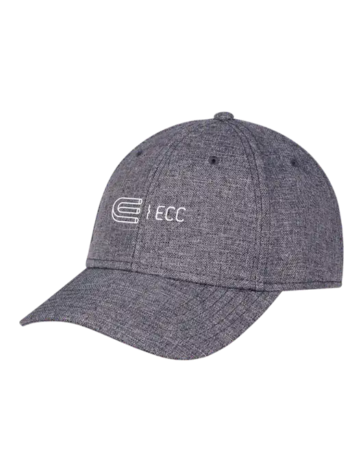 Heather Charcoal Structured Linen Look Cap Hook & Loop w/ECC Logo