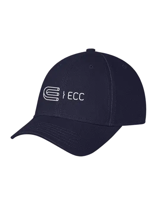 Navy Structured Soft Snap Closure Hook & Loop Cap w/ECC Logo