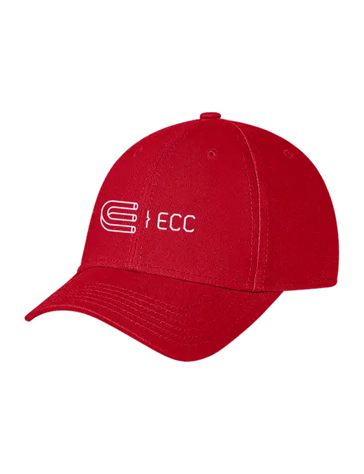 Red Structured Soft Snap Closure Hook & Loop Cap w/ECC Logo