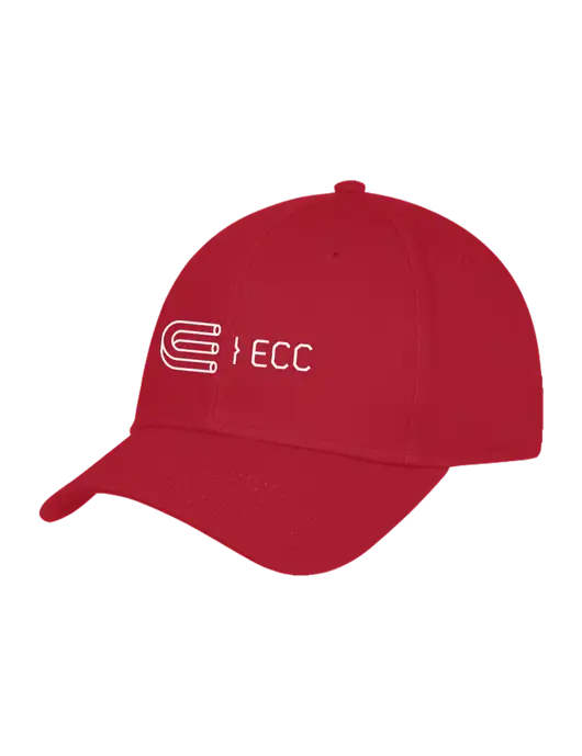 Red Structured Cap Hook & Loop w/ECC Logo