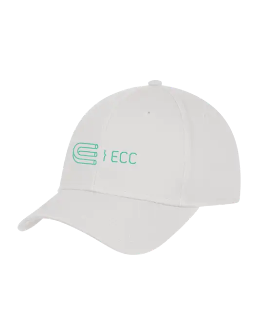 White Structured Cap Hook & Loop w/ECC Logo