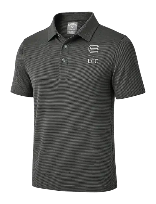 Callaway Black Fine Line Stripe Polo w/ECC Logo