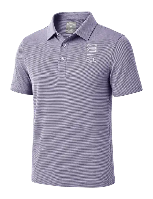 Callaway Navy Fine Line Stripe Polo w/ECC Logo