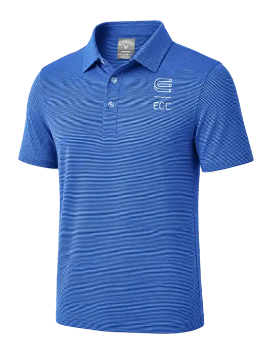 Callaway Royal Blue Fine Line Stripe Polo w/ECC Logo