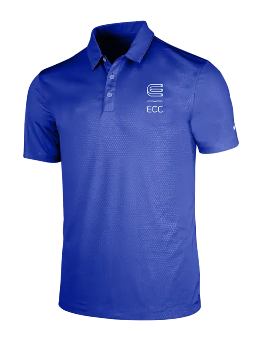 NIKE Dark Royal Dri-Fit Embossed Tri-Blade Polo w/ECC Logo